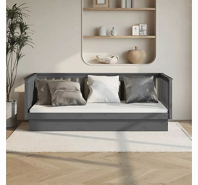 furnicato Bett Tagesbett Grau 90x200 cm Massivholz Kiefer günstig online kaufen