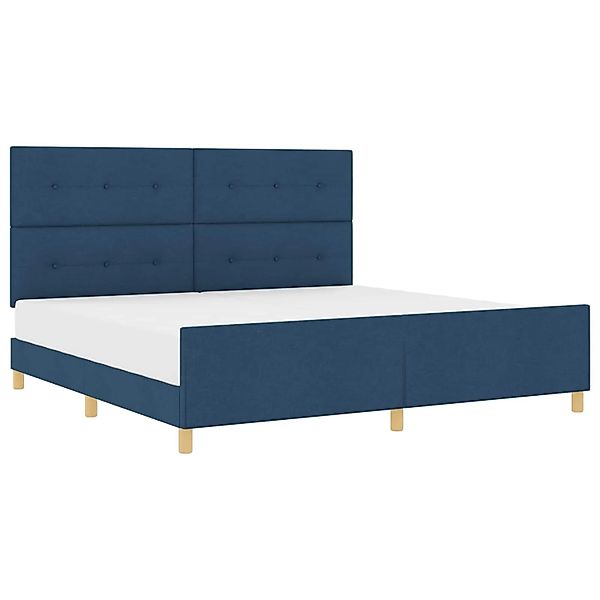 vidaXL Bettgestell mit Kopfteil Blau 200 x 200 cm Stoff 3344759 günstig online kaufen