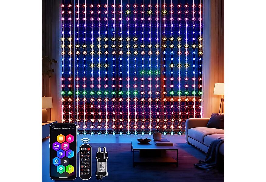 Elegear Lichterkette 2*2M/3*3M LED Lichtervorhang, Weihnachtsdeko, App/Fern günstig online kaufen
