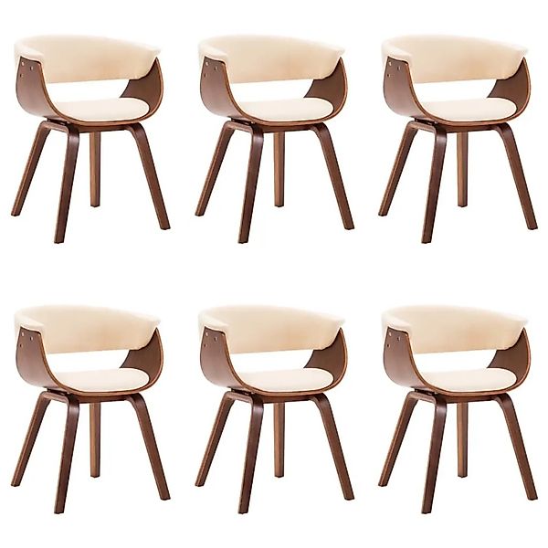 vidaXL Esszimmerstühle 6 Stk Creme Bugholz und Kunstleder 278726 günstig online kaufen