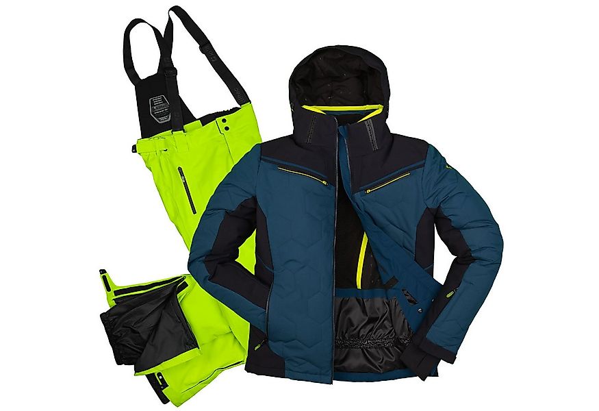 Killtec Skianzug Wintersport Herren Skijacke dunkelblau + Skihose hellgrün günstig online kaufen