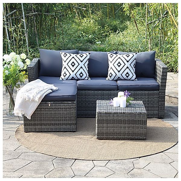 HTI-Living Garten-Essgruppe Outdoor Möbel Matze Blau, günstig online kaufen