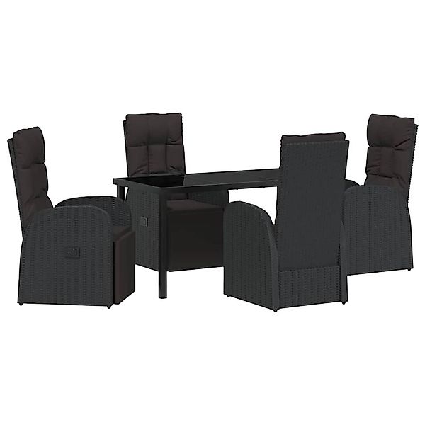 vidaXL Garten Essgruppe mit Kissen 5-Tlg Schwarz Poly Rattan 3379515 günstig online kaufen