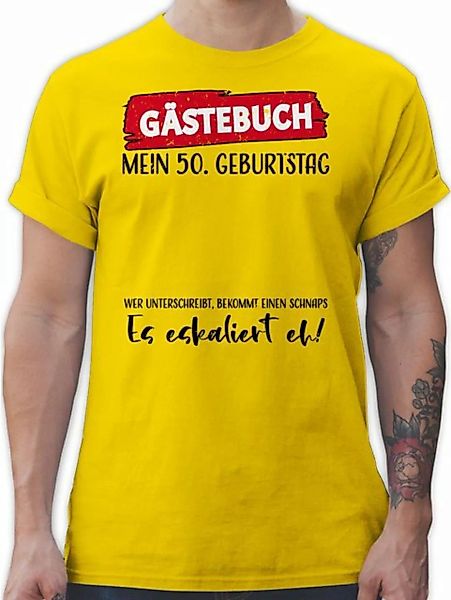 Shirtracer T-Shirt Gästebuch 50. Geburtstag 50. Geburtstag günstig online kaufen