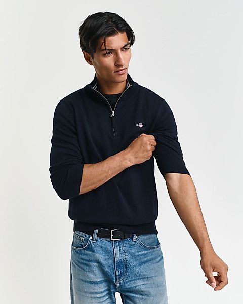 Gant Troyer "CLASSIC COTTON HALF ZIP", mit gerippten Details günstig online kaufen