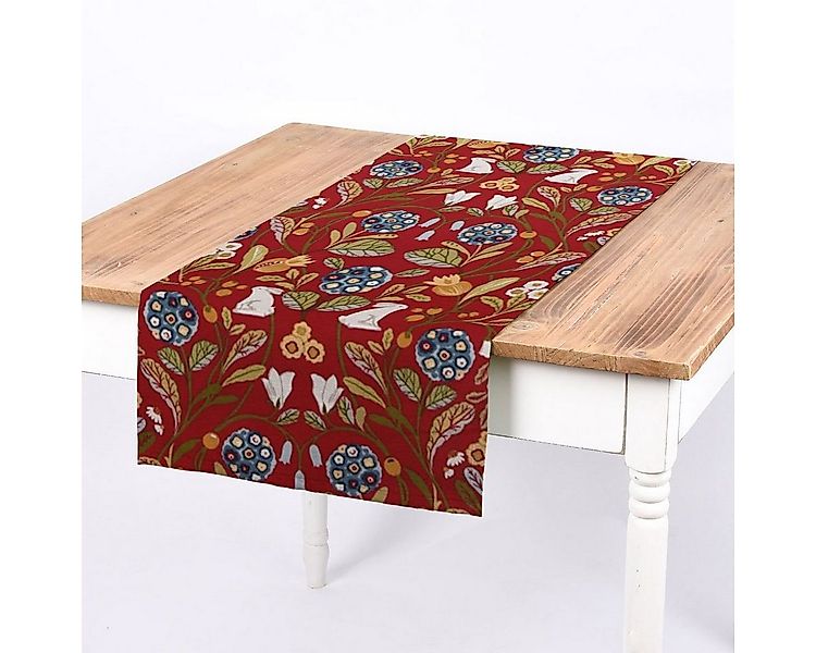 SCHÖNER LEBEN. Tischläufer SCHÖNER LEBEN. Tischläufer Blumen Hase rot grün günstig online kaufen