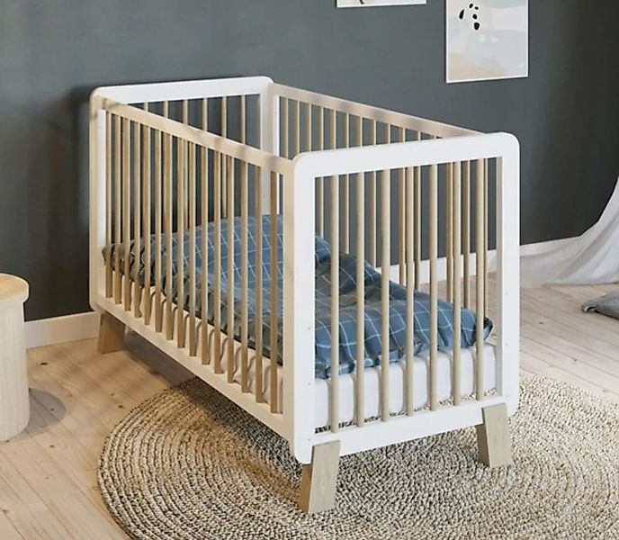 Babyhafen Babybett BRADY 60 × 120 mit Rausfallschutz Modern Gitterbett, Kin günstig online kaufen