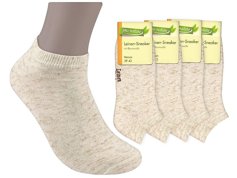 Die Sockenbude Sneakersocken LEINEN (Bund, 8-Paar, beige melange) Baumwolle günstig online kaufen