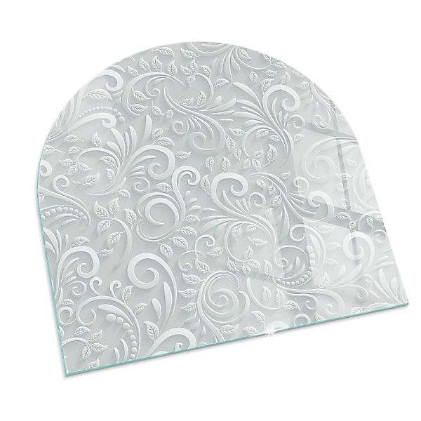 Tulup Glasplatte für Kamin Elegantes Pflanzenmuster Glasplatte unter Kamin günstig online kaufen