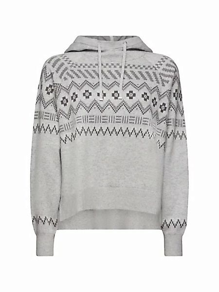 Esprit Kapuzenpullover Norweger-Pullover aus Wolle und Kaschmir günstig online kaufen