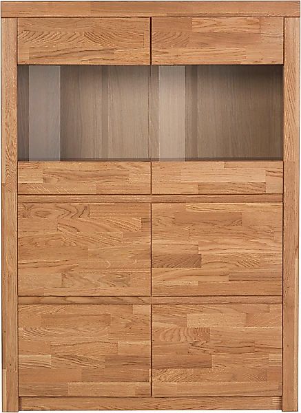 OTTO home Highboard "Silkeborg" schöne grifflose Optik, teilmassiv günstig online kaufen