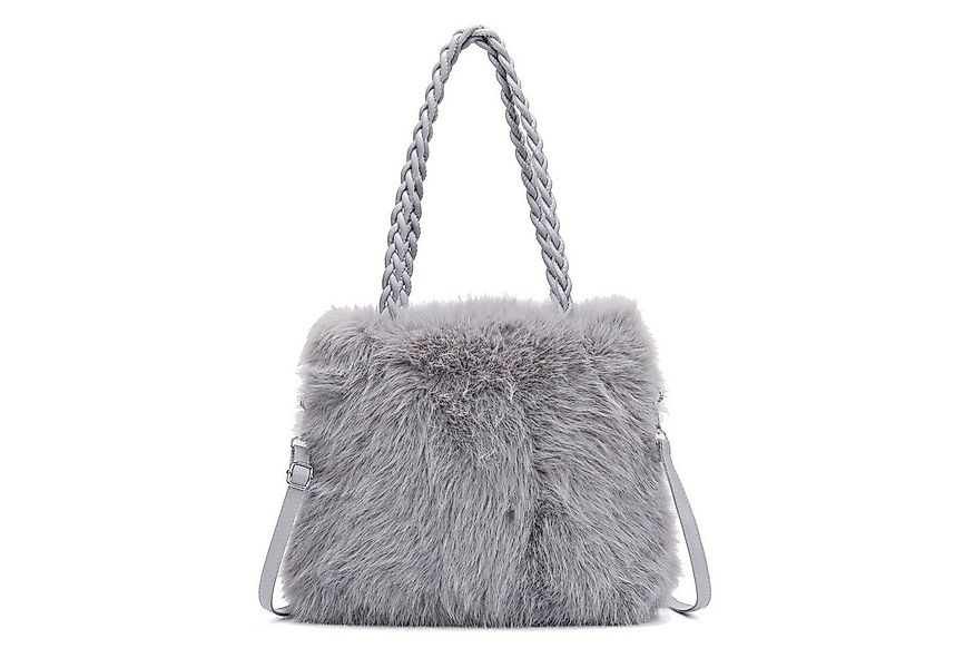 ITALYSHOP24 Schultertasche Damen PELZ TASCHE Shopper Tote Bag CrossOver Umh günstig online kaufen