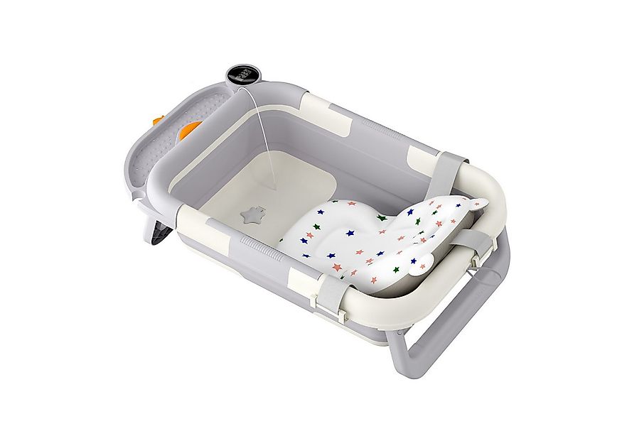 FIVMEN Babybadewanne Faltbare Babybadewanne Mit Badekissen Und Integriertem günstig online kaufen