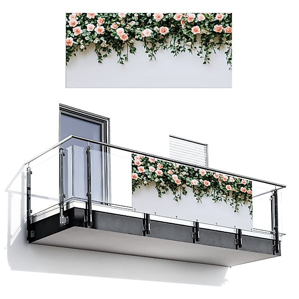MuchoWow Balkonsichtschutz Blumen - Wand - günstig online kaufen