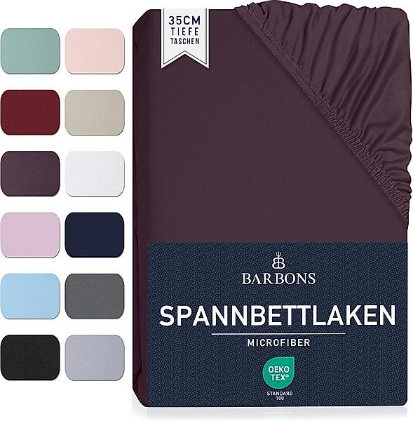 BARBONS Spannbettlaken Mikrofaser Bettlaken, 35 cm Tiefe Spannbetttuch, Geb günstig online kaufen
