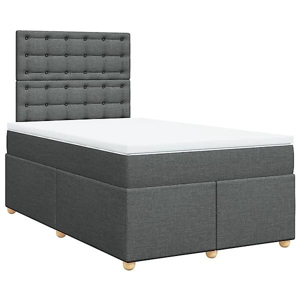 vidaXL Boxspringbett mit Matratze Dunkelgrau 120x200 cm Stoff 3291262 günstig online kaufen