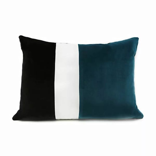 Kissen Sicilia textil blau / Velours - 40 x 55 cm - Maison Sarah Lavoine - günstig online kaufen