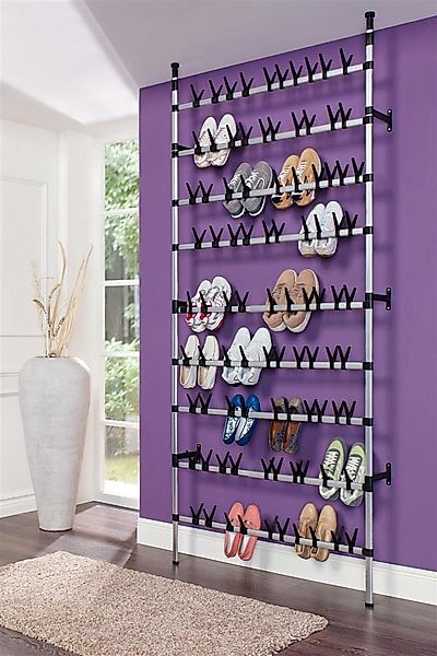Ruco Schuhregal, Aluminium, höhenverstellbar, für bis zu 90 Paar Schuhe günstig online kaufen