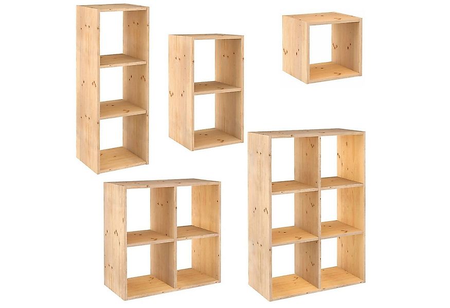 Astigarraga Kit Line Standregal Vollholz-Würfelregal - Dinamic, Bücherregal günstig online kaufen