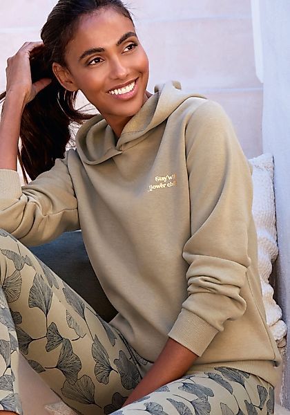 LASCANA Kapuzenpullover mit glänzendem Druck, Loungewear günstig online kaufen