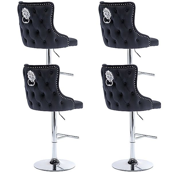 WAHSON OFFICE CHAIRS Barhocker höhenverstellbar Barstuhl aus Samt mit Löwen günstig online kaufen