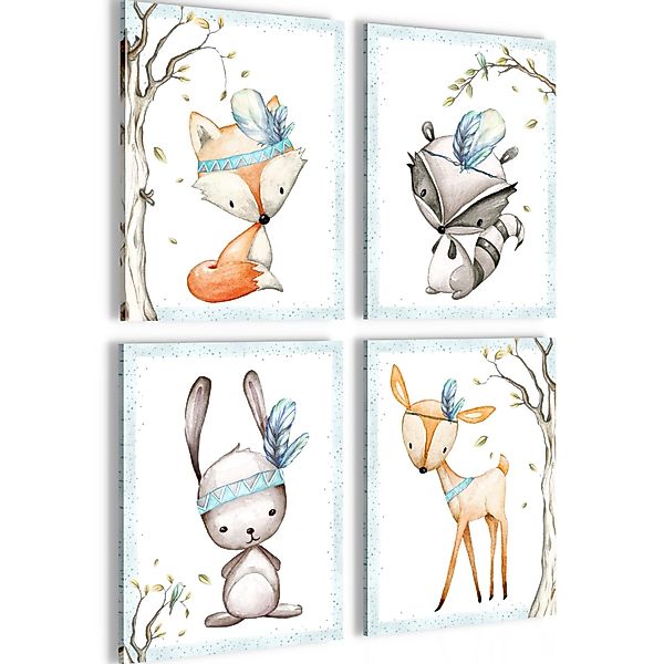 Novart Wandbild Kinderzimmer Tiere Bilder Set günstig online kaufen