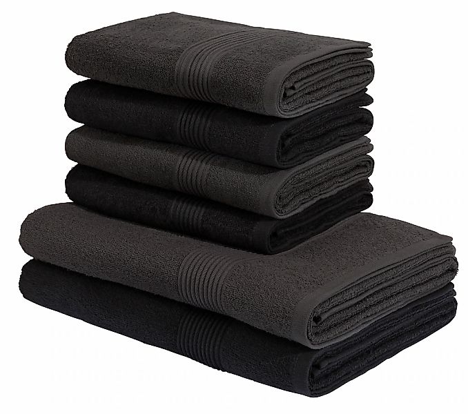 my home Handtuch Set "Anna, 2 Duschtücher 70x140, 4 Handtücher 50x100" Set günstig online kaufen
