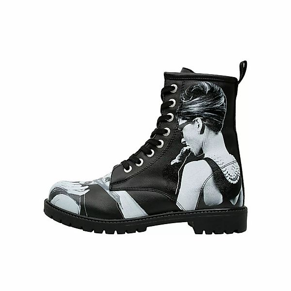 DOGO Schnürboots "Black Longe Boots Schnürstiefel Go Back To Being Yourself günstig online kaufen