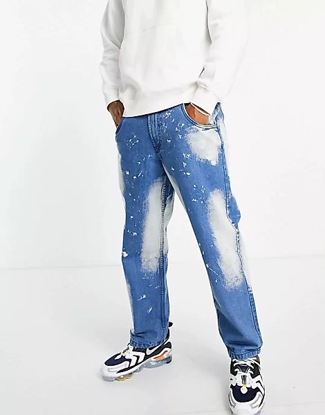 LDN DNM – Gebleichte Jeans mit weitem Bein, Kombiteil-Blau günstig online kaufen