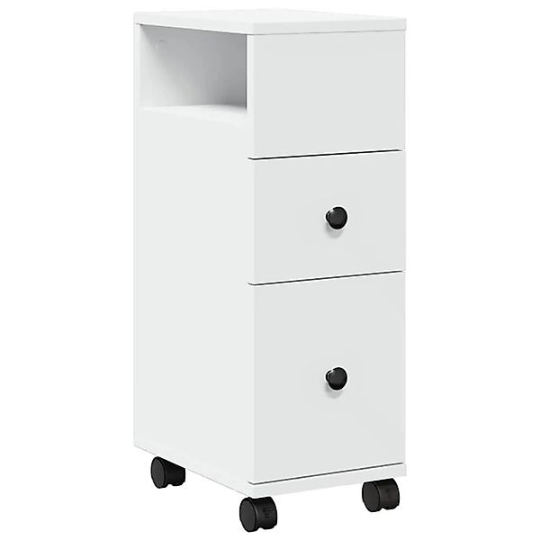 vidaXL Badschrank Schmal mit Rollen Weiß Holzwerkstoff 855232 günstig online kaufen