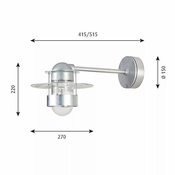 Louis Poulsen Albertslund Wandlampe 51,5 verzinkt günstig online kaufen