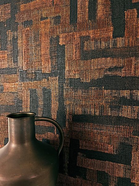 Newroom Vliestapete, Schwarz Tapete Modern Grafik günstig online kaufen