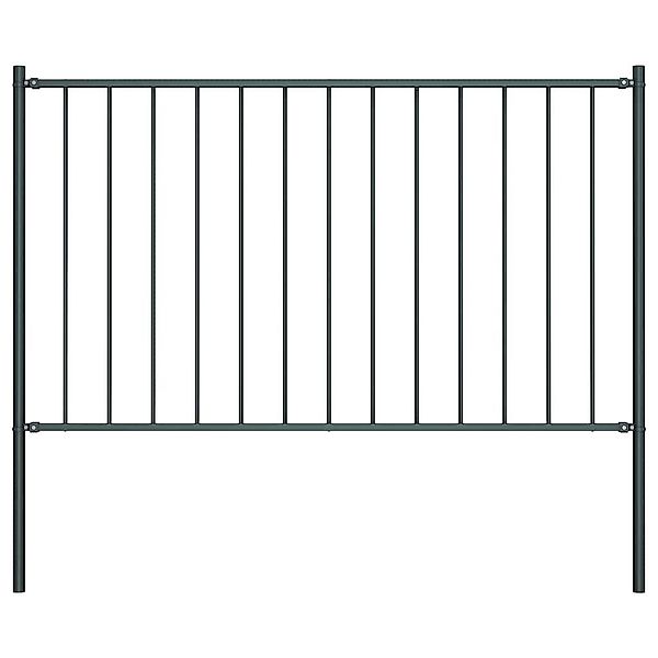 vidaXL Gartenzaun Zaunelement mit Pfosten Pulverbeschichteter günstig online kaufen