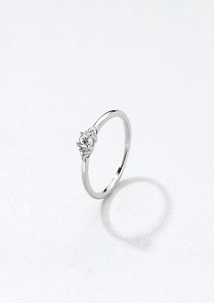 Hey Happiness Fingerring Drei Zirkon Trauring, günstig online kaufen