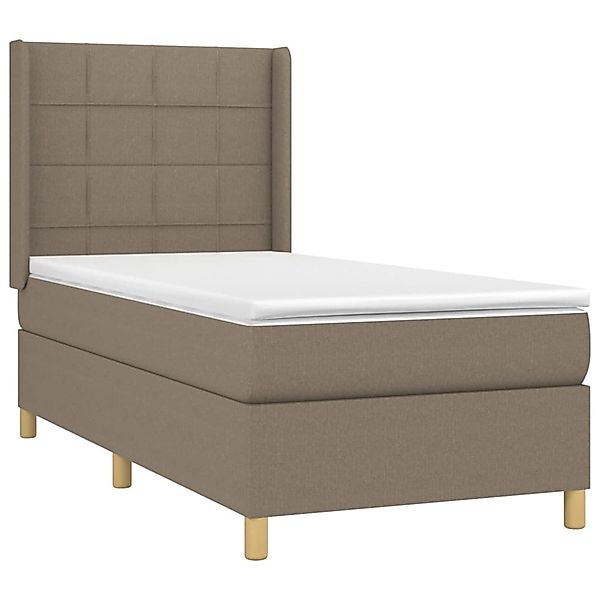 vidaXL Boxspringbett mit Matratze & LED Taupe 90x200 cm Stoff 3138849 günstig online kaufen