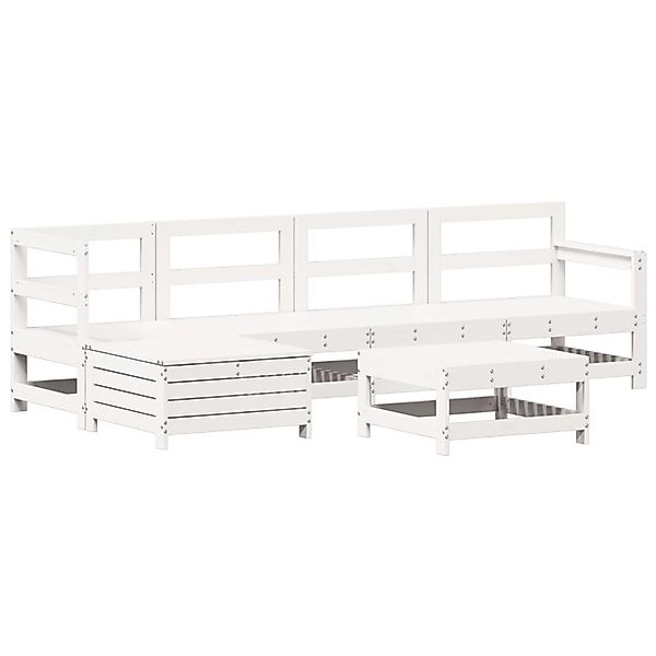 vidaXL 6-Tlg Garten-Sofagarnitur Weiß Massivholz Kiefer 3250925 günstig online kaufen