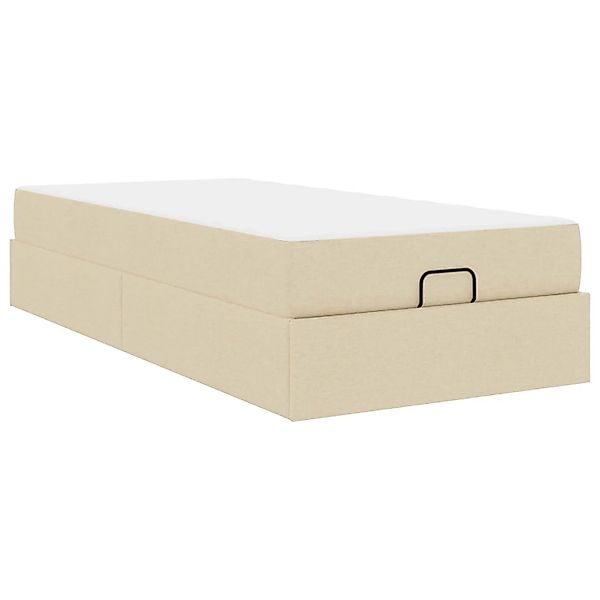 vidaXL Bettgestell mit Matratze 2-Tlg Creme Stoff 3399471 günstig online kaufen