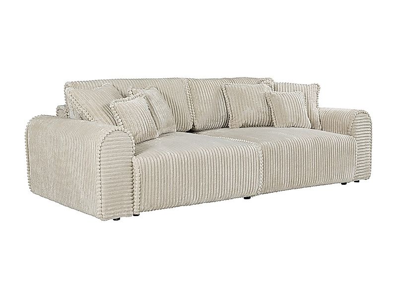 Sofa 4-Sitzer Schlafsofa Komfort - Cord Samt Beige - Tiefe Sitzfläche - TEL günstig online kaufen