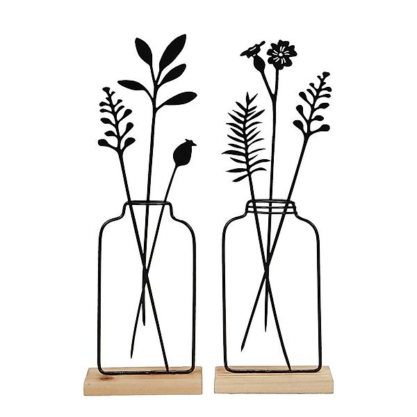 Posiwio Tischvase 2tlg. Dekoaufsteller BLUMENVASE schwarz günstig online kaufen