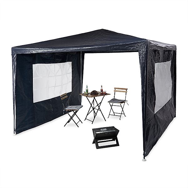relaxdays Pavillon 3x3 m mit 2 günstig online kaufen