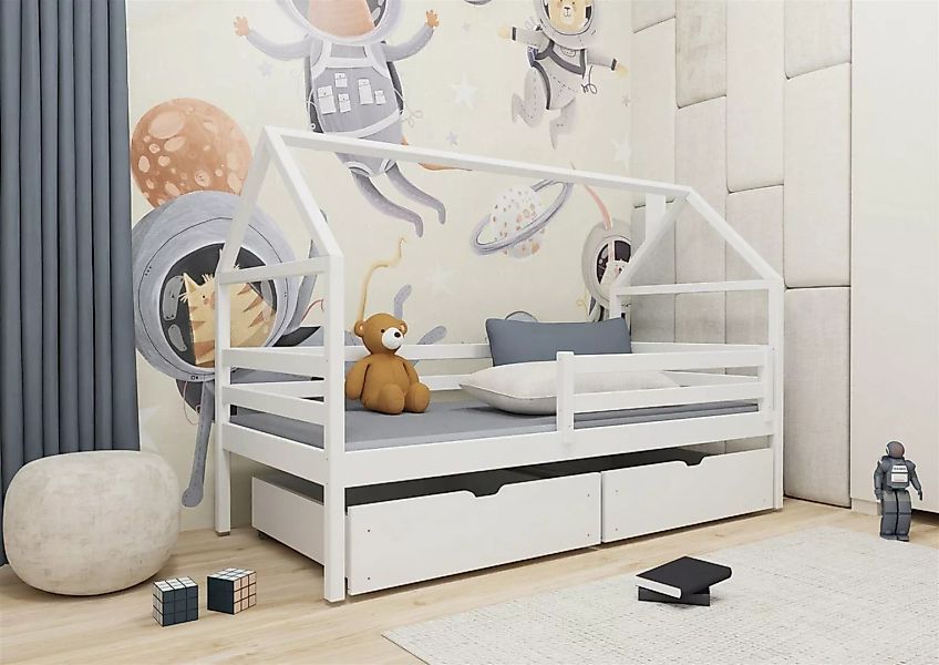Fun Möbel Hausbett Kinderbett ARIANA (in vier Farben, inkl. Rausfallschutz) günstig online kaufen