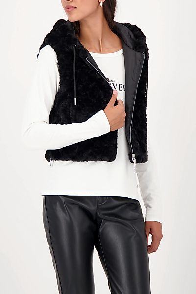 Monari Fellimitatweste Regular fit mit Kapuze günstig online kaufen