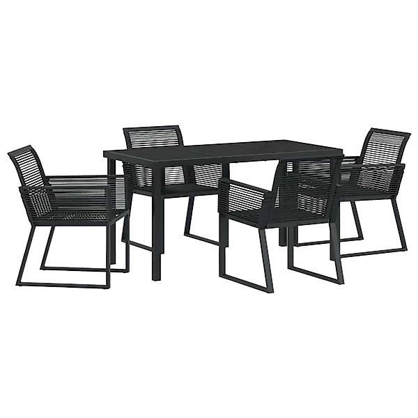 vidaXL Garten Essgruppe 5-Tlg Schwarz Poly Rattan 3379312 günstig online kaufen