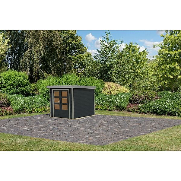 Karibu Gartenhaus Diego C Anthrazit/Graualuminium 208,5 x 209 x 213 cm günstig online kaufen