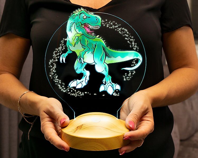Geschenkelampe LED Nachttischlampe T-REX Dinosaurier Lampe günstig online kaufen