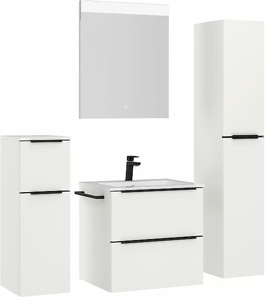 nobilia® Badmöbel-Set Levere, (4-St., vormontiert, mit günstig online kaufen