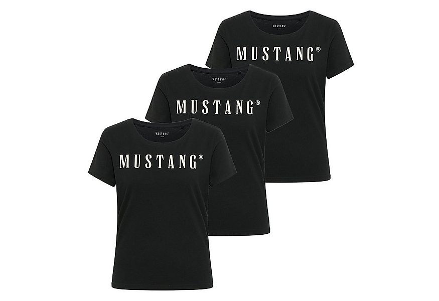 MUSTANG T-Shirt Damen T-Shirt 3er Pack Baumwolle Style Alma 3P (Packung, 3e günstig online kaufen