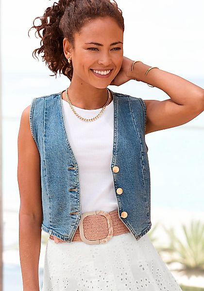 Buffalo Jeansweste in verkürzter Länge, figurbetonende Passform, modisch günstig online kaufen