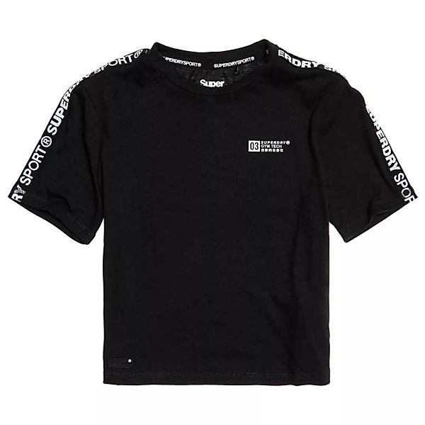 Superdry Gymtech Taped Crop Kurzarm T-shirt XL Black günstig online kaufen