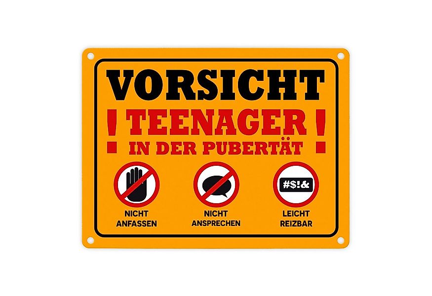 speecheese Metallschild Vorsicht Teenager in der Pubertät Metallschild 15x2 günstig online kaufen